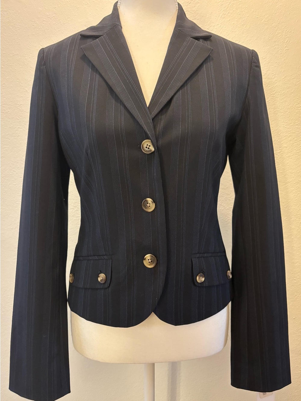 Issac Mizrahi Tailored Pinstripe Women's Blazer Jacket